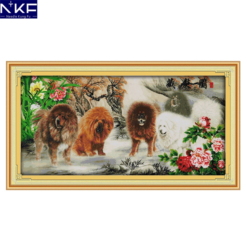 NKF Peony Tibetan Mastiff Cross Stitch Handmade Craft Painting Needlework Embroidery Kit Cross Stitching Set for Home Decor
NKF Peony Tibetan Mastiff Cross Stitch Handmade Craft Painting Needlework Embroidery Kit Cross Stitching Set for Home Decor