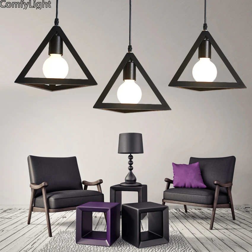 American Triangle droplight LED fashion pendant Lights black Retro Vintage led bulbs cafe restaurant corridor wedding decoration
American Triangle droplight LED fashion pendant Lights black Retro Vintage led bulbs cafe restaurant corridor wedding decoration