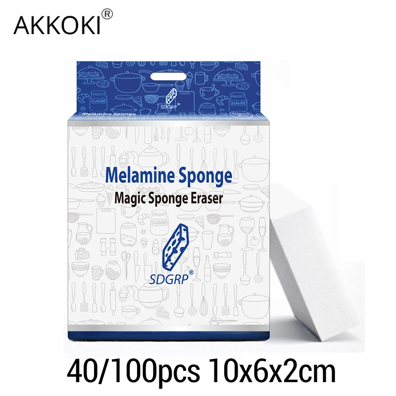 AKKOKI 100 шт./40 шт. меламиновая нано губка волшебная белая Волшебная ластик кухня