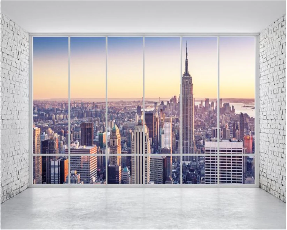 beibehang Custom Stylish Wallpaper Balcony Windows City High-rise Scenery TV Background papel de parede wall papers home decor
beibehang Custom Stylish Wallpaper Balcony Windows City High-rise Scenery TV Background papel de parede wall papers home decor