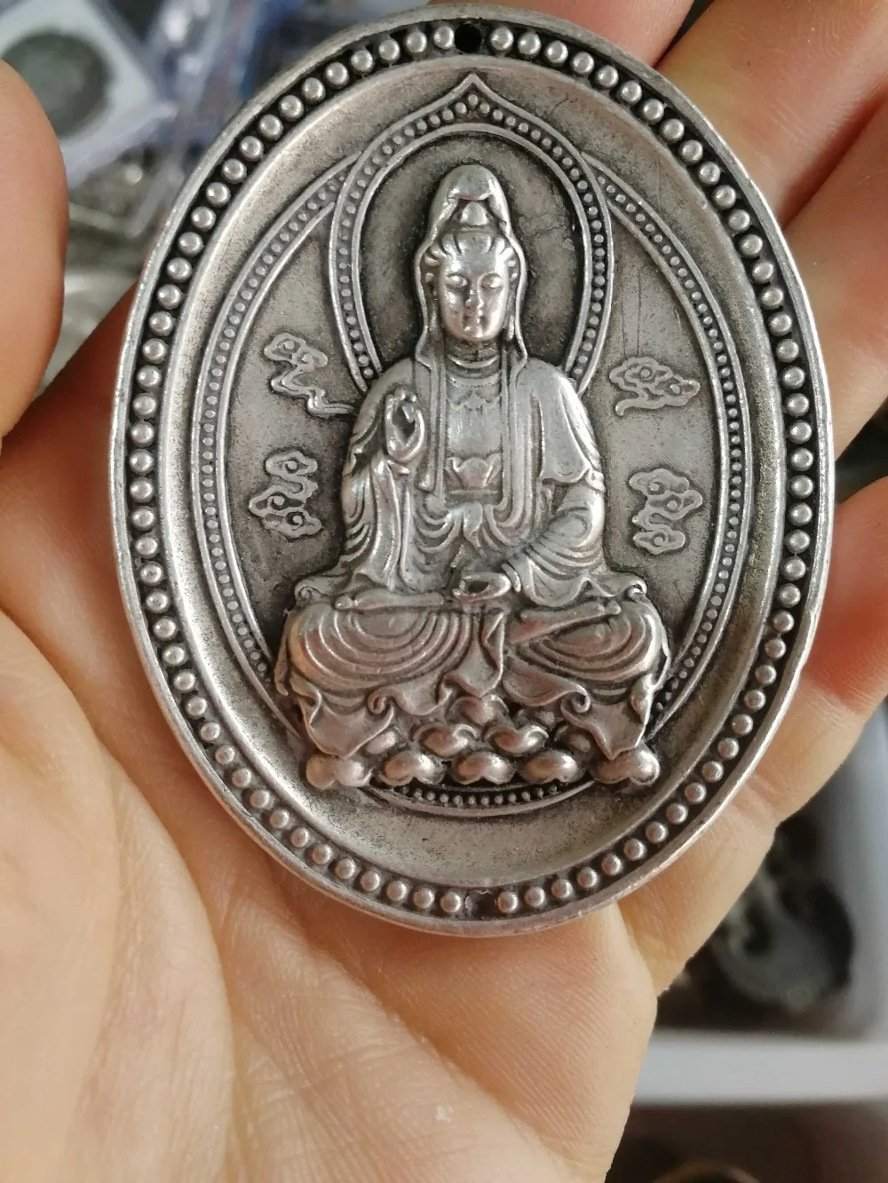 Античная коллекция из чистой латуни, белая бронза, бренд Guanyin Buddha, подвеска Манджушри Бодхисаттва
Античная коллекция из чистой латуни, белая бронза, бренд Guanyin Buddha, подвеска Манджушри Бодхисаттва