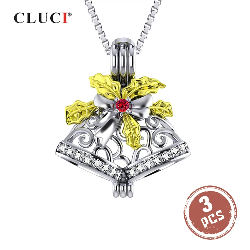 CLUCI 3pcs silver 925 Christmas Bell Pendant for Jewelry Women 925 Silver Sterling Christmas Jewelry Pearl Cage Locket SC347SB
CLUCI 3pcs silver 925 Christmas Bell Pendant for Jewelry Women 925 Silver Sterling Christmas Jewelry Pearl Cage Locket SC347SB