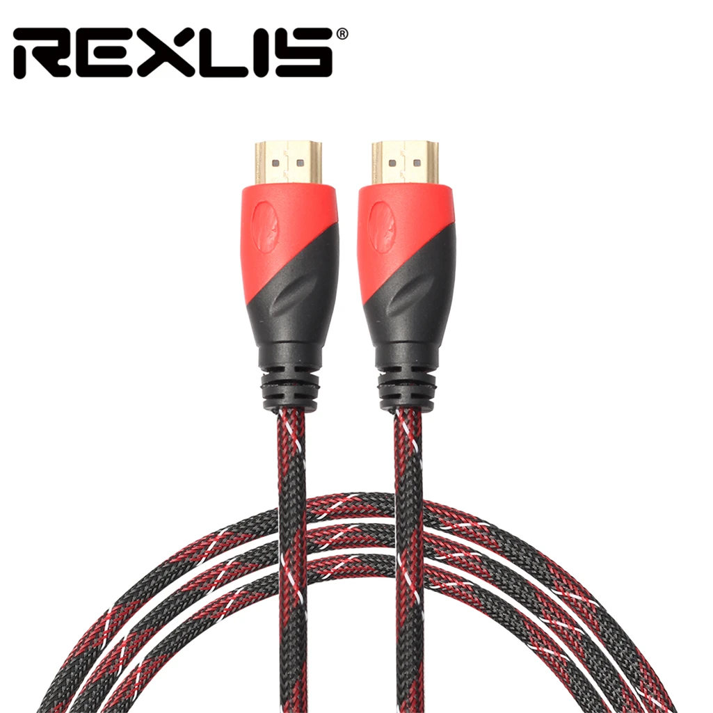 REXLIS нейлоновая оплетка кабеля HDMI 0 5 M 1 м 3 10 кабель 1080 P 3D для PS4 Xbox проектор HD ЖК