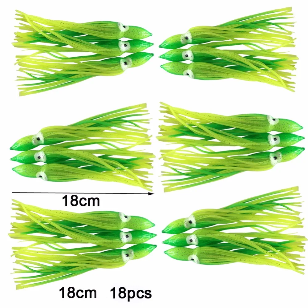 18PCS/LOT18CM Squid Skirt Fishing Lure Soft Trolling Fishing Jigging Lure Sea Fishing Squid Jigs Artificial Soft Bait
18PCS/LOT18CM Squid Skirt Fishing Lure Soft Trolling Fishing Jigging Lure Sea Fishing Squid Jigs Artificial Soft Bait