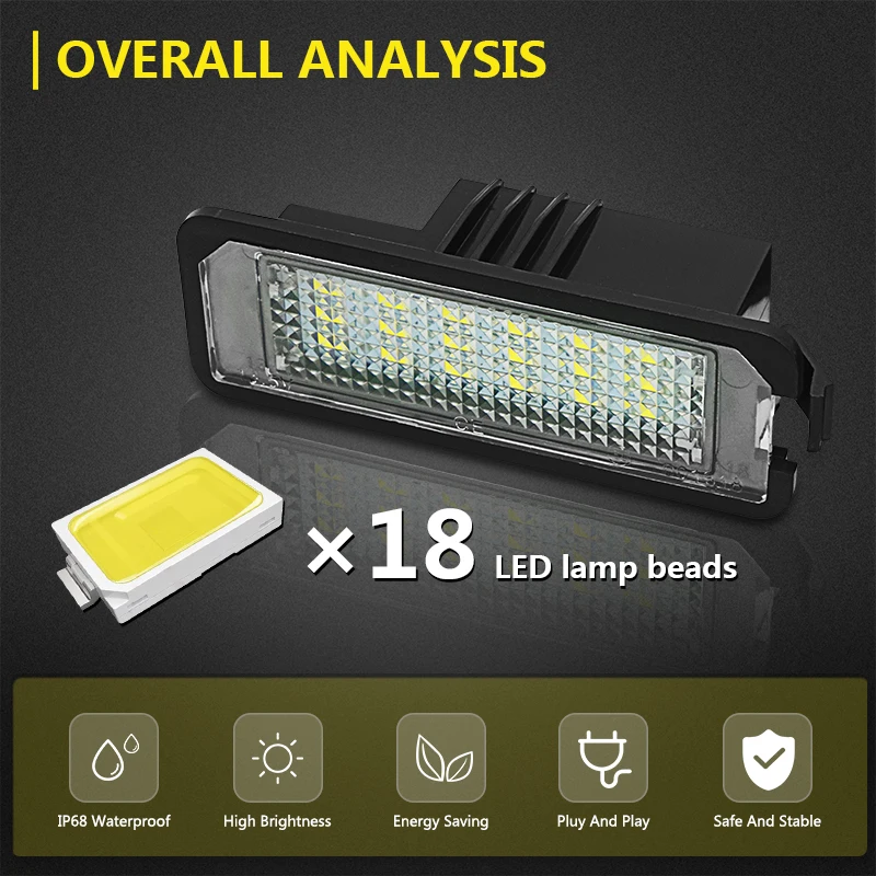 2x LED Car License Plate Light White License Plate Lamp FOR VW Golf Polo Passat CC Phaeton Skoda Superb Seat Altea XL Ibiza Leon
2x LED Car License Plate Light White License Plate Lamp FOR VW Golf Polo Passat CC Phaeton Skoda Superb Seat Altea XL Ibiza Leon