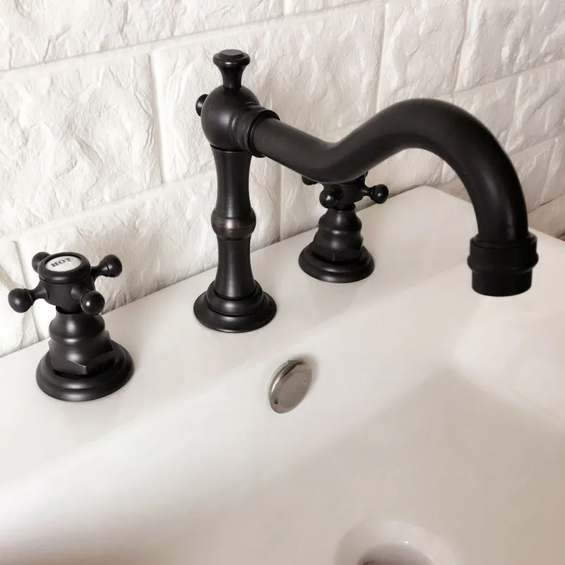 Black Oil Rubbed Brass Widespread Dual Handle Bathroom Washing Basin Mixer Taps Deck Mounted 3 Holes Lavatory Sink Faucet ahg066
Black Oil Rubbed Brass Widespread Dual Handle Bathroom Washing Basin Mixer Taps Deck Mounted 3 Holes Lavatory Sink Faucet ahg066