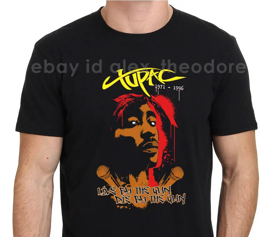 Tupac Shakur Live By The Gun Die By The Gun Men'S Black T-Shirt Cotton Summer Tees Printed O-Neck Streetwear Order T Shirts
Tupac Shakur Live By The Gun Die By The Gun Men'S Black T-Shirt Cotton Summer Tees Printed O-Neck Streetwear Order T Shirts