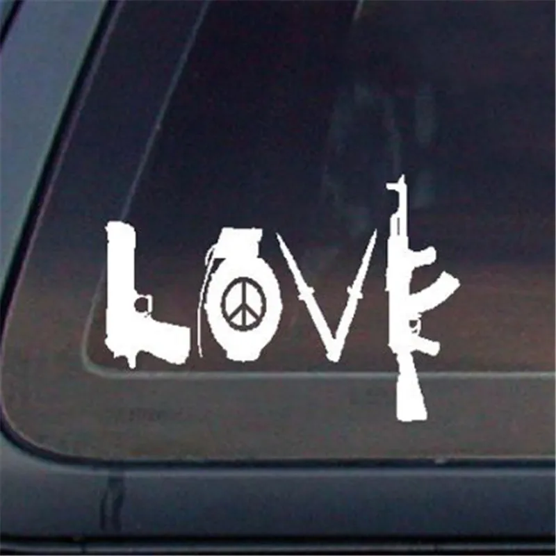 Виниловая наклейка с надписью LOVE w/ Peace Sign Grenad 5 дюймов наклейки на грузовики