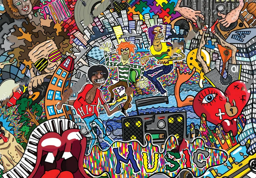 hip hop Music collage brick wall graffiti backdrop polyester or Vinyl cloth High quality Computer print party background
hip hop Music collage brick wall graffiti backdrop polyester or Vinyl cloth High quality Computer print party background