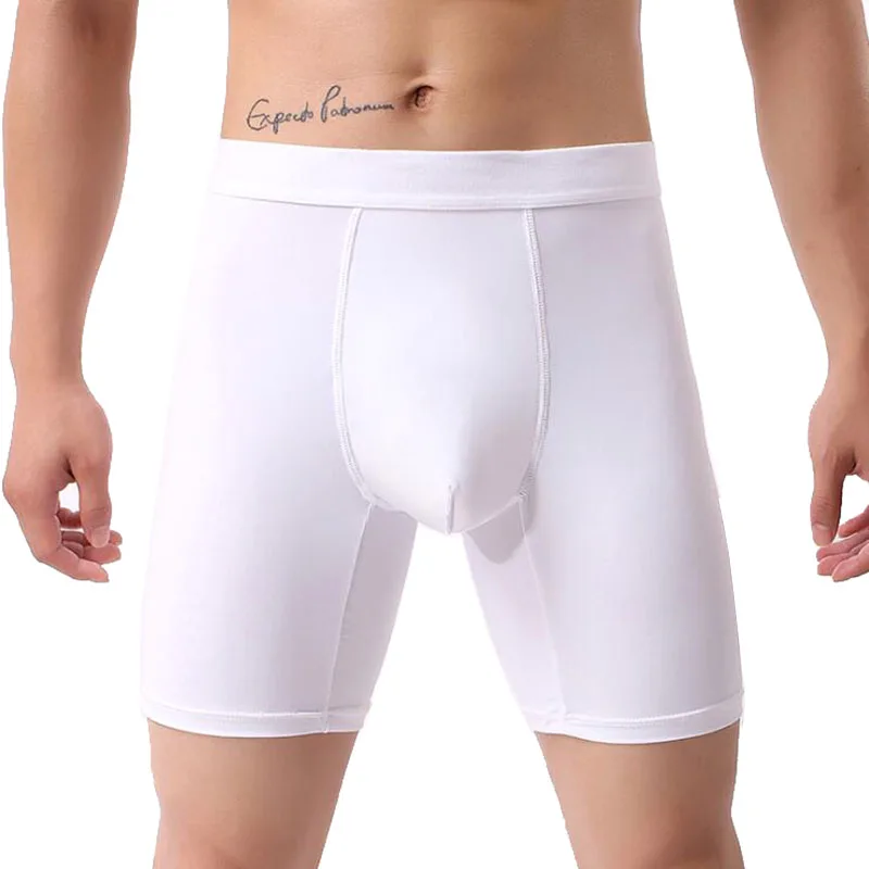 Men's long boxer European size loose scrotum Carrier pouch style Comfortble ice silk fabric boxer men male four-corner boxers
Men's long boxer European size loose scrotum Carrier pouch style Comfortble ice silk fabric boxer men male four-corner boxers