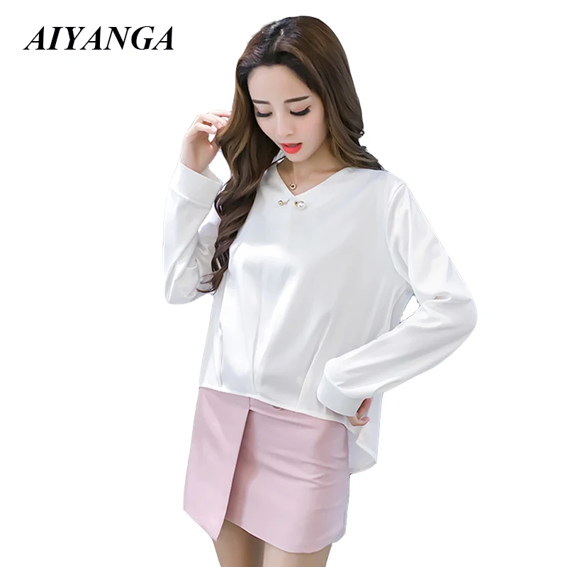 New Fashion Beading OL White Shirts For Women 2019 Spring Blouses Female V Neck Slim Office Lady Elegant Long Sleeve Shirt
New Fashion Beading OL White Shirts For Women 2019 Spring Blouses Female V Neck Slim Office Lady Elegant Long Sleeve Shirt