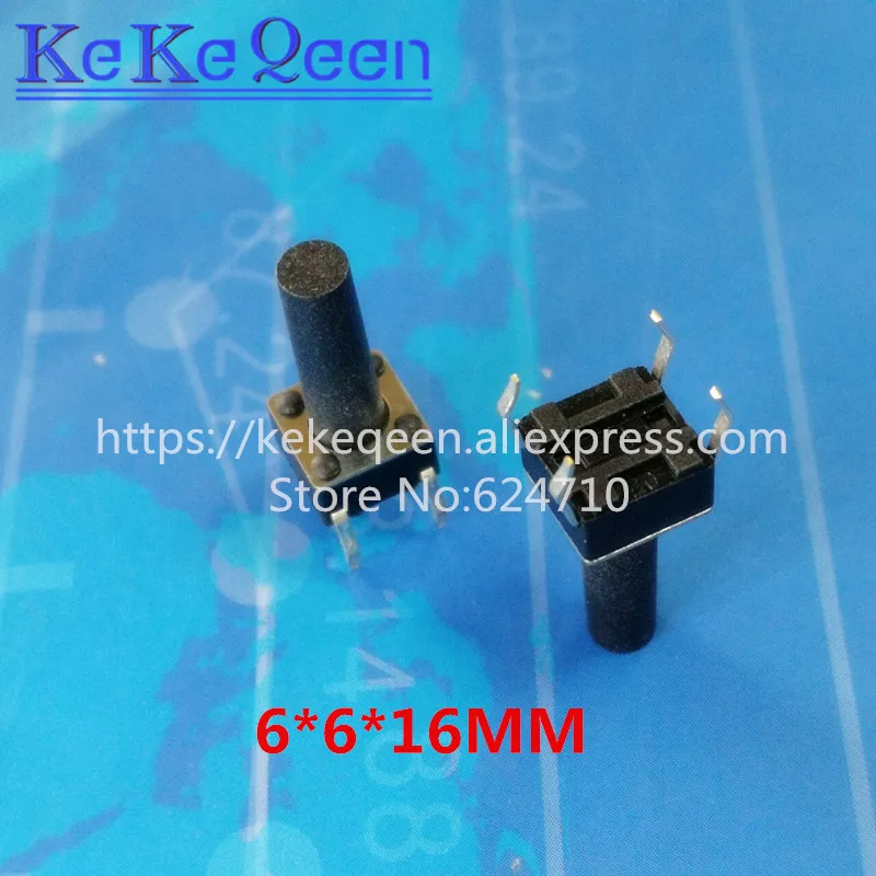 100PCS Push Button Switches 6mm*6mm*16mm DIP-4 6x6x16mm Tactile Switches Push Button Tact Switch 6*6*16mm Micro Switch
100PCS Push Button Switches 6mm*6mm*16mm DIP-4 6x6x16mm Tactile Switches Push Button Tact Switch 6*6*16mm Micro Switch