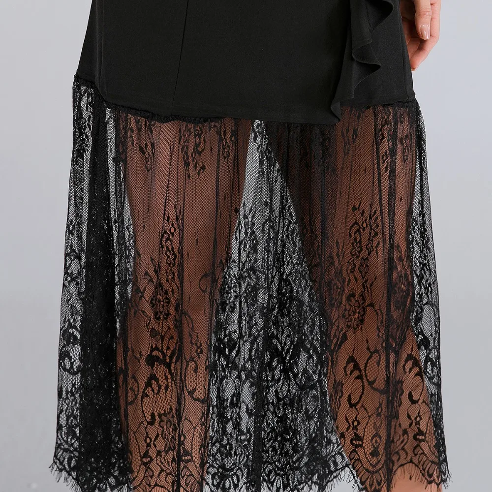 New 2019 Women Black Lace Patchwork Long Maxi Casual Dress Elegant Ruffles Lady Double Breasted Turn-down Collar Robe Vestidos
New 2019 Women Black Lace Patchwork Long Maxi Casual Dress Elegant Ruffles Lady Double Breasted Turn-down Collar Robe Vestidos