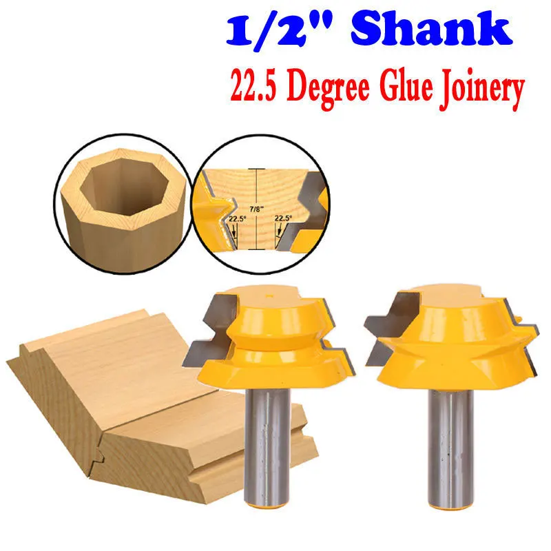 2 шт. набор концевых фрез для деревообработки 22 5 градусов|router bit set|tenon cutterwoodworking