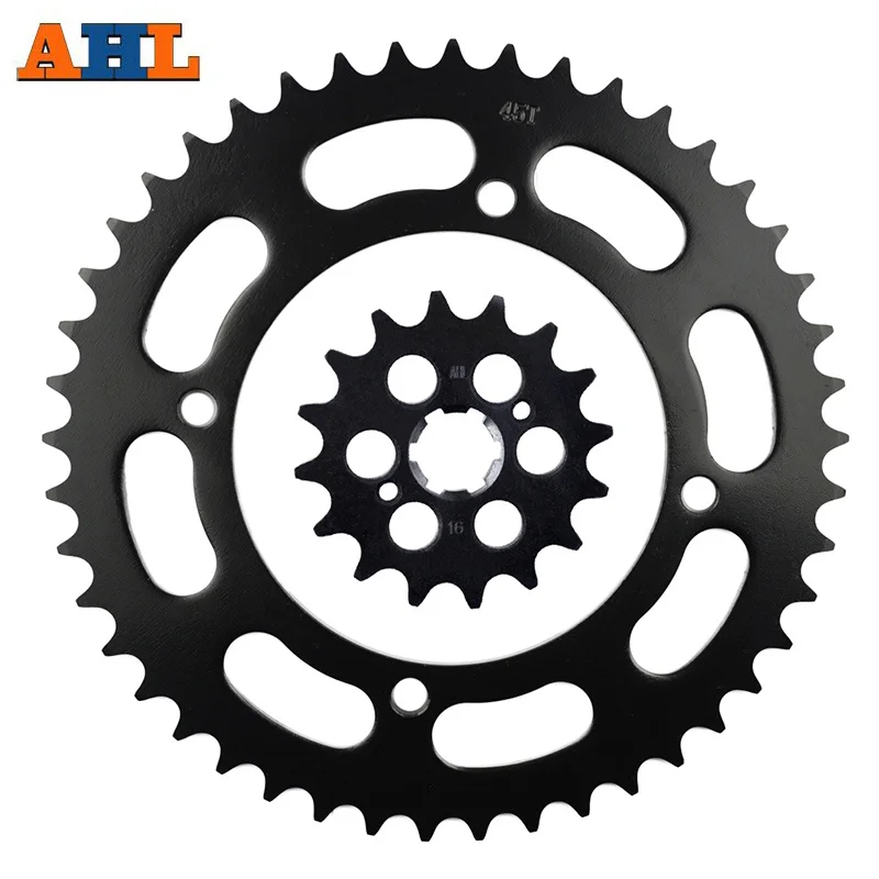 AHL Motorcycle Parts 45-16T Front & Rear Sprockets Kit For YAMAHA XV250 V Star 1989-2018 XV240 Virago 1989 Gear Fit 520 Chain
AHL Motorcycle Parts 45-16T Front & Rear Sprockets Kit For YAMAHA XV250 V Star 1989-2018 XV240 Virago 1989 Gear Fit 520 Chain