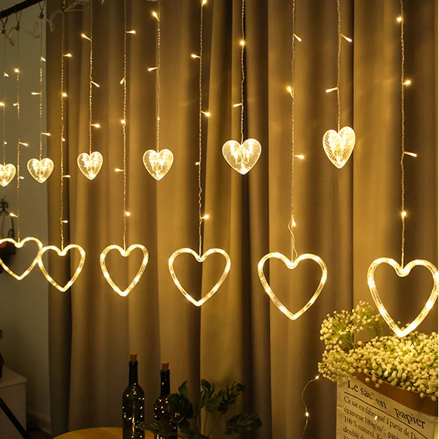 Thrisdar 2.5M Heart Curtain String Lights Christmas Wedding Garland Fairy Lights 8 Modes For Valentine Party Mariage Decor
Thrisdar 2.5M Heart Curtain String Lights Christmas Wedding Garland Fairy Lights 8 Modes For Valentine Party Mariage Decor