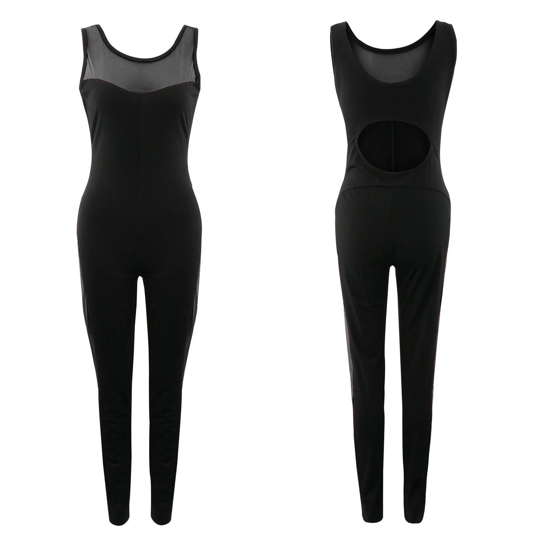 Mesh Patchwork Sleeveless Backless Tank Women Sports Jumpsuits Back Hollow Out O Neck Slim Pencil Playsuits Casual Body Women
Mesh Patchwork Sleeveless Backless Tank Women Sports Jumpsuits Back Hollow Out O Neck Slim Pencil Playsuits Casual Body Women