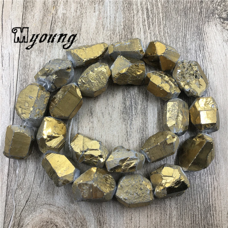 Rough Faceted Golden Crystal Nugget Titanium Beads,Coated Quartz Druzy Pendant Beads,Rock Crystal Beads MY0102
Rough Faceted Golden Crystal Nugget Titanium Beads,Coated Quartz Druzy Pendant Beads,Rock Crystal Beads MY0102