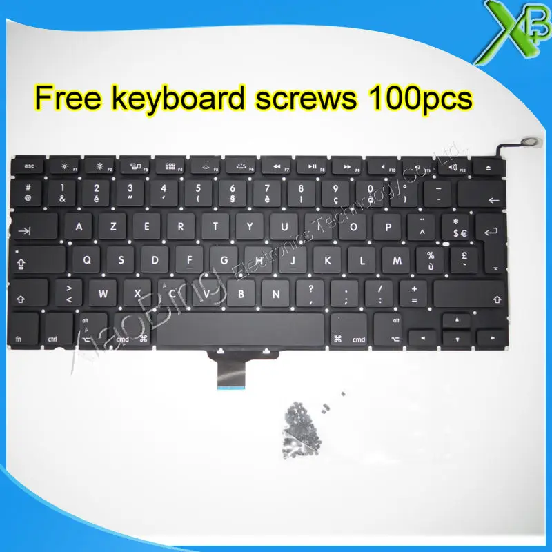 Brand New AZERTY FR French keyboard+100pcs keyboard screws For MacBook Pro 13.3" A1278 2008-2012 Years
Brand New AZERTY FR French keyboard+100pcs keyboard screws For MacBook Pro 13.3" A1278 2008-2012 Years