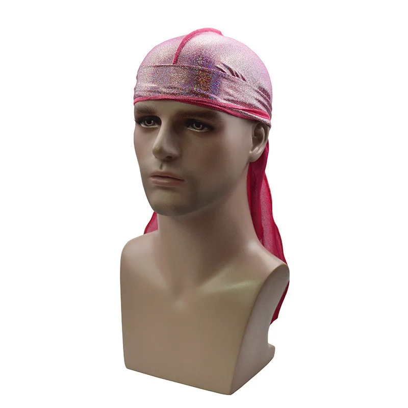Унисекс шелковистые тюрбан шляпы парики Doo Rag головной убор банданы дюраги хвост