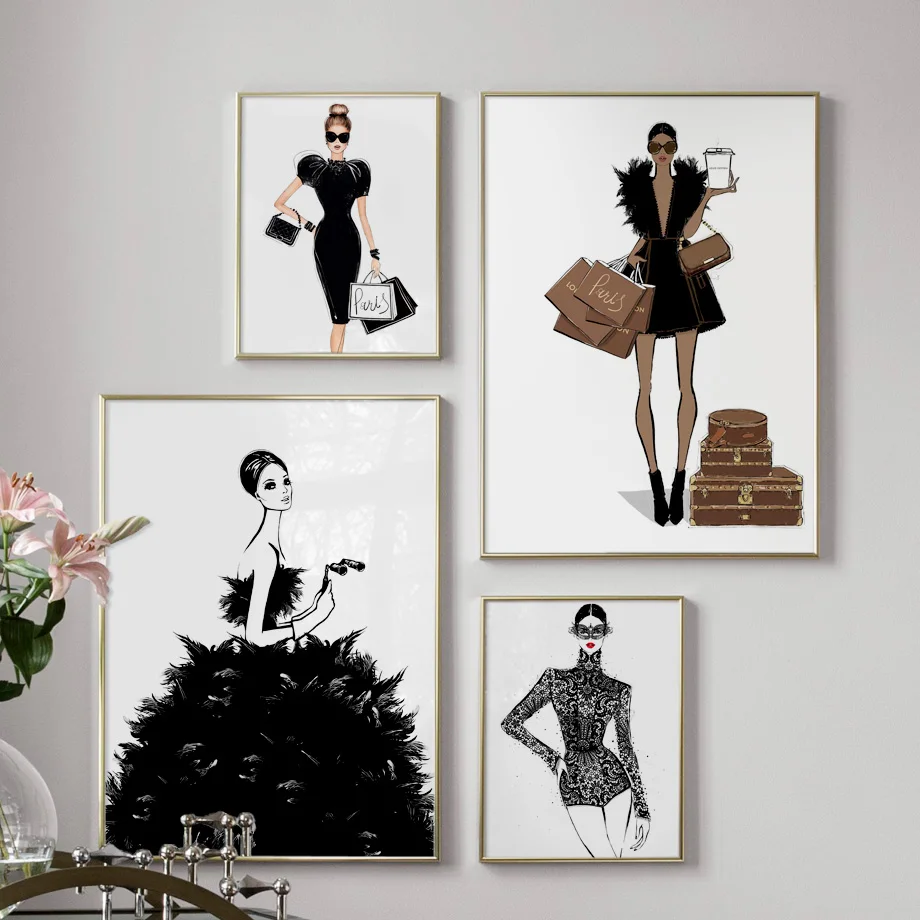 Fashion Girl Skirt Handbag Paris Brand Wall Art Canvas Painting Nordic Posters And Prints Wall Pictures For Living Room Decor
Fashion Girl Skirt Handbag Paris Brand Wall Art Canvas Painting Nordic Posters And Prints Wall Pictures For Living Room Decor