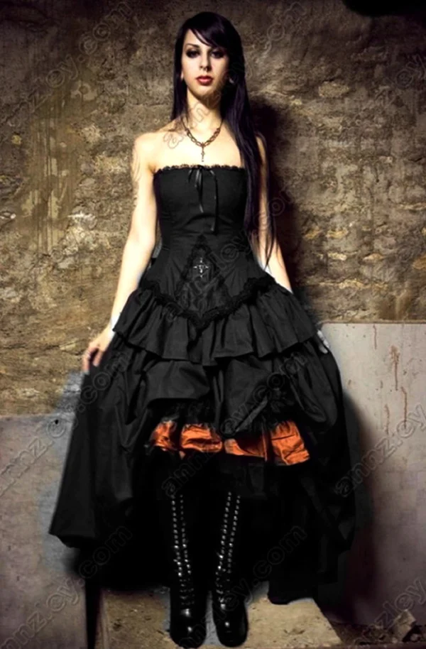 Винтажный корсет с крестом вампира Черные Готические свадебные платья Новое