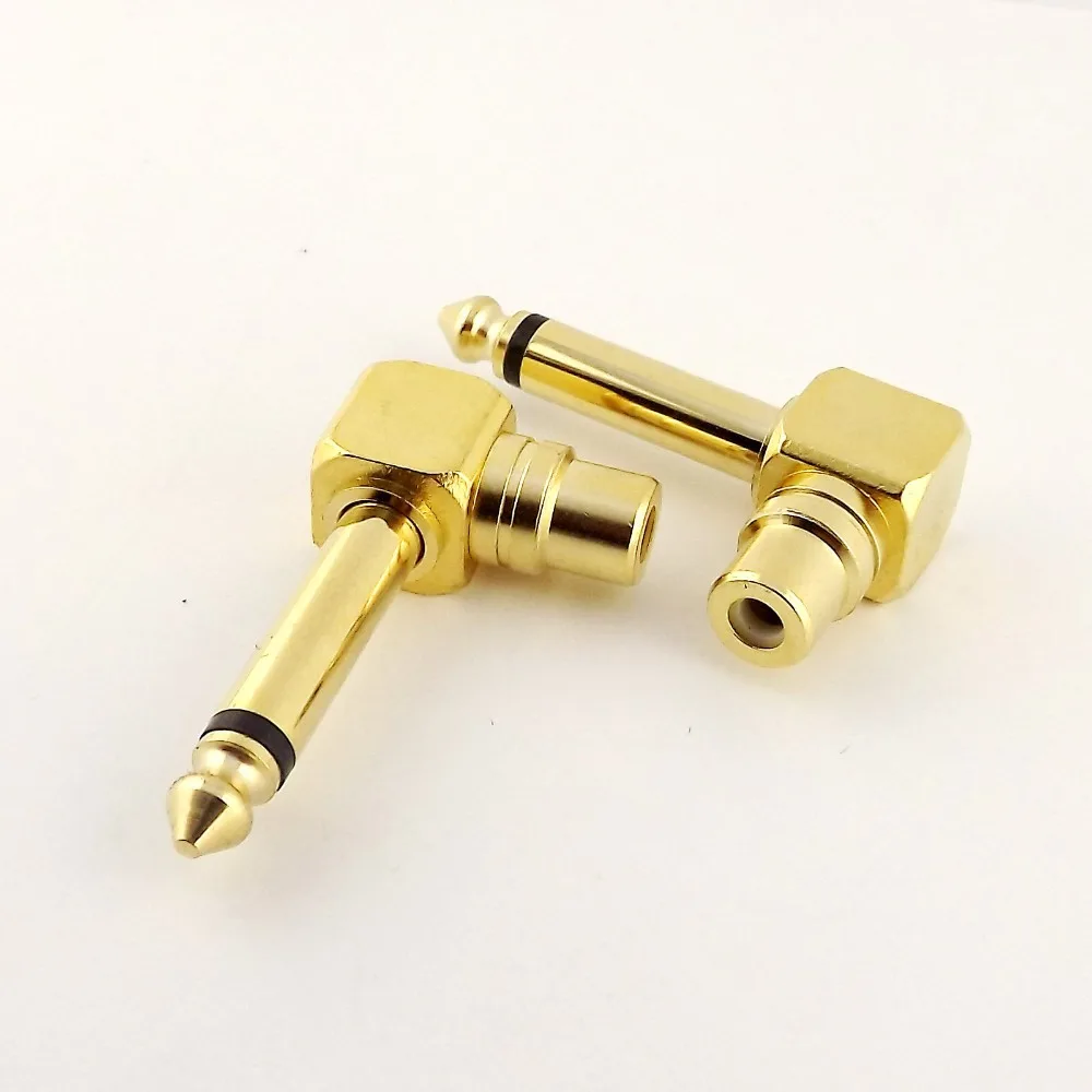 10pcs Gold Copper RCA Female to 6.35mm Male Mono Right Angled Audio Headphone Adapter
10pcs Gold Copper RCA Female to 6.35mm Male Mono Right Angled Audio Headphone Adapter