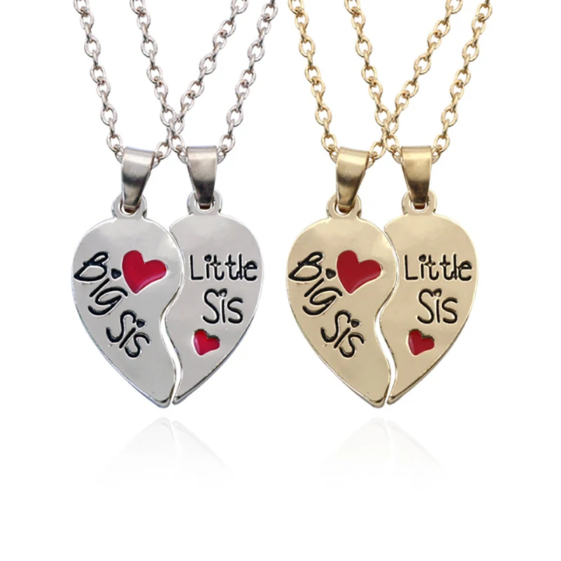 2 PCS/Set Best Sisters Pendant Necklaces Big Little Sister Borken Heart Necklace Best Friends Forever Bff For Girls Women
2 PCS/Set Best Sisters Pendant Necklaces Big Little Sister Borken Heart Necklace Best Friends Forever Bff For Girls Women