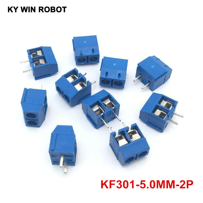 

10 шт. KF301-2P KF301-5.0-2P шаг 5,08 мм прямой контактный PCB 2 контактный винтовой клеммный блок
