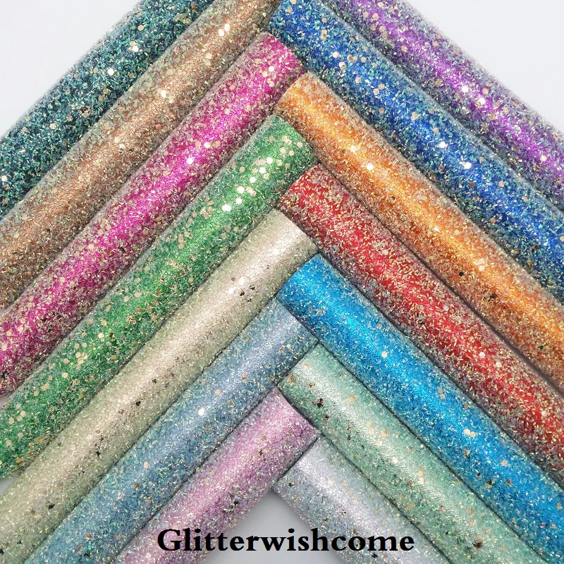 Искусственная кожа Glitterwishcome 21 х29 см Размер A4 крупная блестящая искусственная