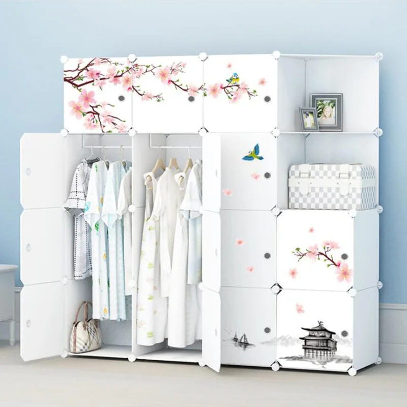 2019 простой портативный шкаф в сборе пластиковый складной для одежды шкафчик
