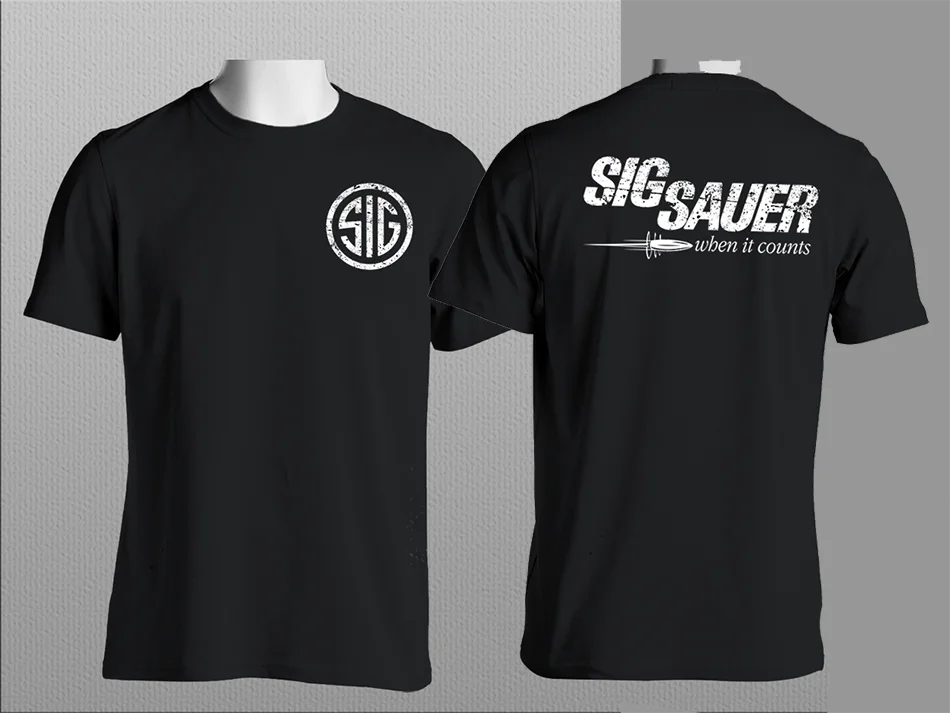 Новинка 2019 модная футболка Sig Sauer с огнестрельным оружием немецким пистолетом