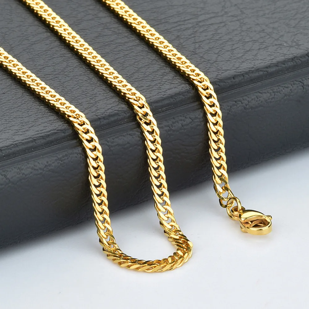 50pcs 4mm High Quality Gold Color Stainless Steel Men Boy's Curb link Chain Necklace suit for Pendant 18"-30"
50pcs 4mm High Quality Gold Color Stainless Steel Men Boy's Curb link Chain Necklace suit for Pendant 18"-30"