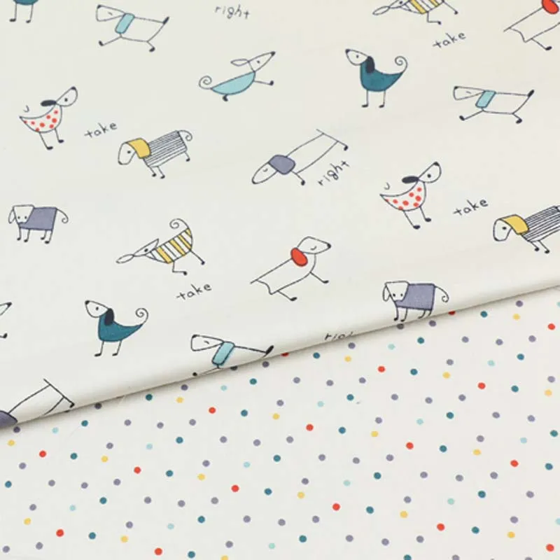 100% cotton twill cloth cartoon beige Stick figure dogs color dot fabric for DIY bedding cushion apparel quilting handwork decor
100% cotton twill cloth cartoon beige Stick figure dogs color dot fabric for DIY bedding cushion apparel quilting handwork decor