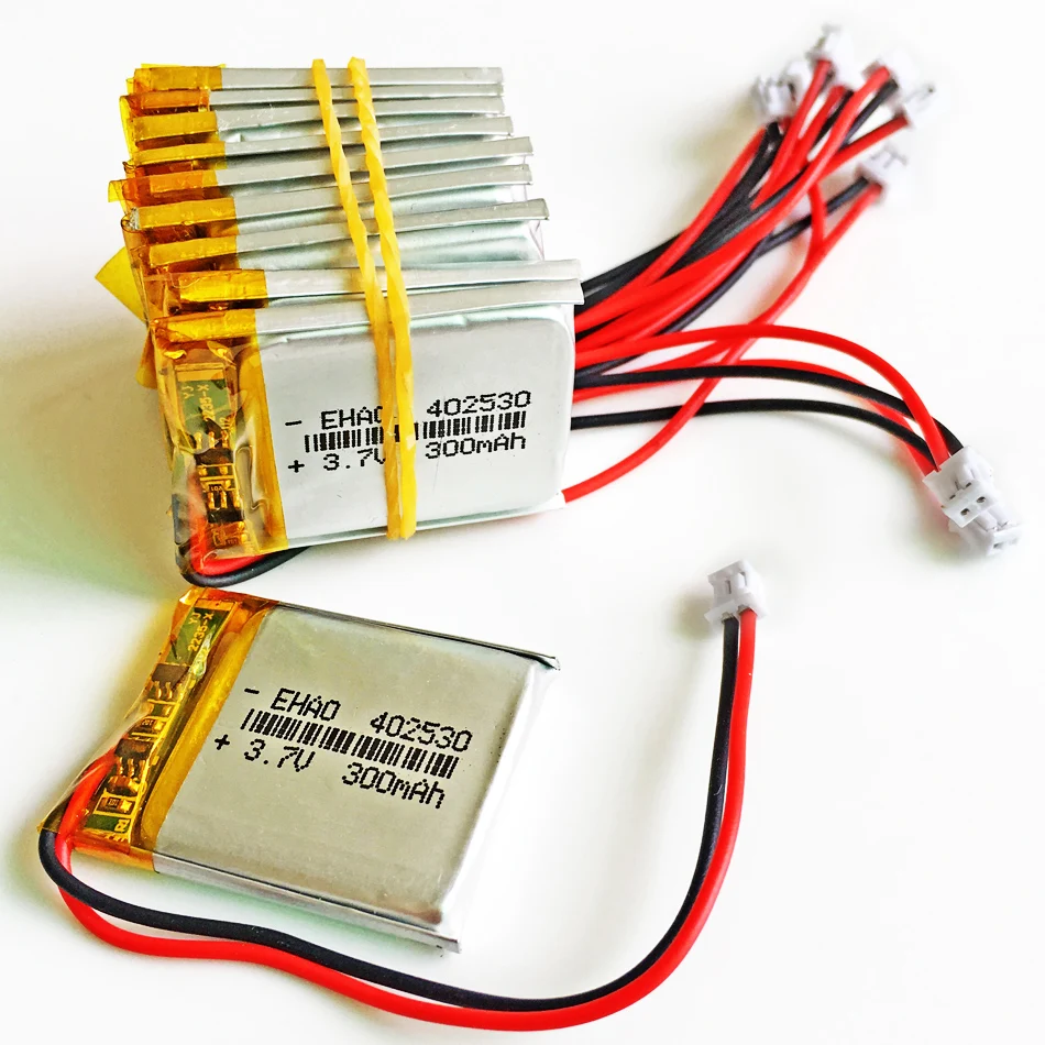10 pcs 402530 3.7V 300mAh Lithium Polymer LiPo Rechargeable Battery with JST 1.5mm 2pin For Mp3 Camera bluetooth GPS smart watch
10 pcs 402530 3.7V 300mAh Lithium Polymer LiPo Rechargeable Battery with JST 1.5mm 2pin For Mp3 Camera bluetooth GPS smart watch
