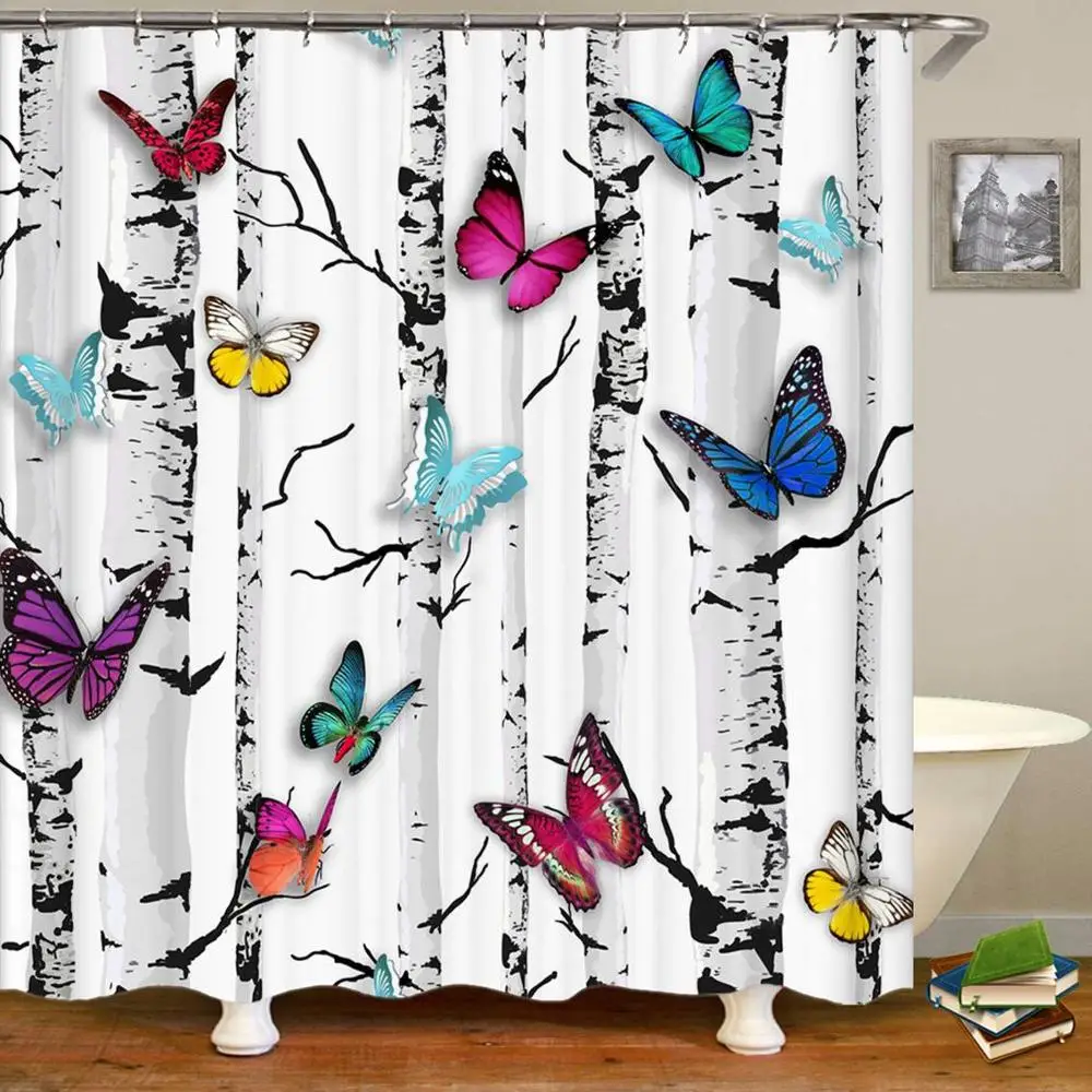 Dafield Shower Curtain Butterflies Group of Flying Natural Botanic Parks Springtime Festive Season With Hooks
Dafield Shower Curtain Butterflies Group of Flying Natural Botanic Parks Springtime Festive Season With Hooks