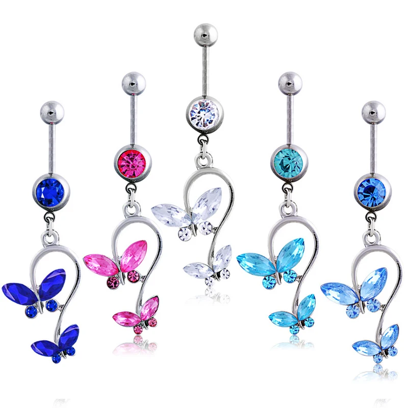 Women Sexy Belly Bar Navel Ring Hiphop Butterfly Rhinestone Belly Button Rings for Women Body Jewelry Dangle Navel Piercing
Women Sexy Belly Bar Navel Ring Hiphop Butterfly Rhinestone Belly Button Rings for Women Body Jewelry Dangle Navel Piercing