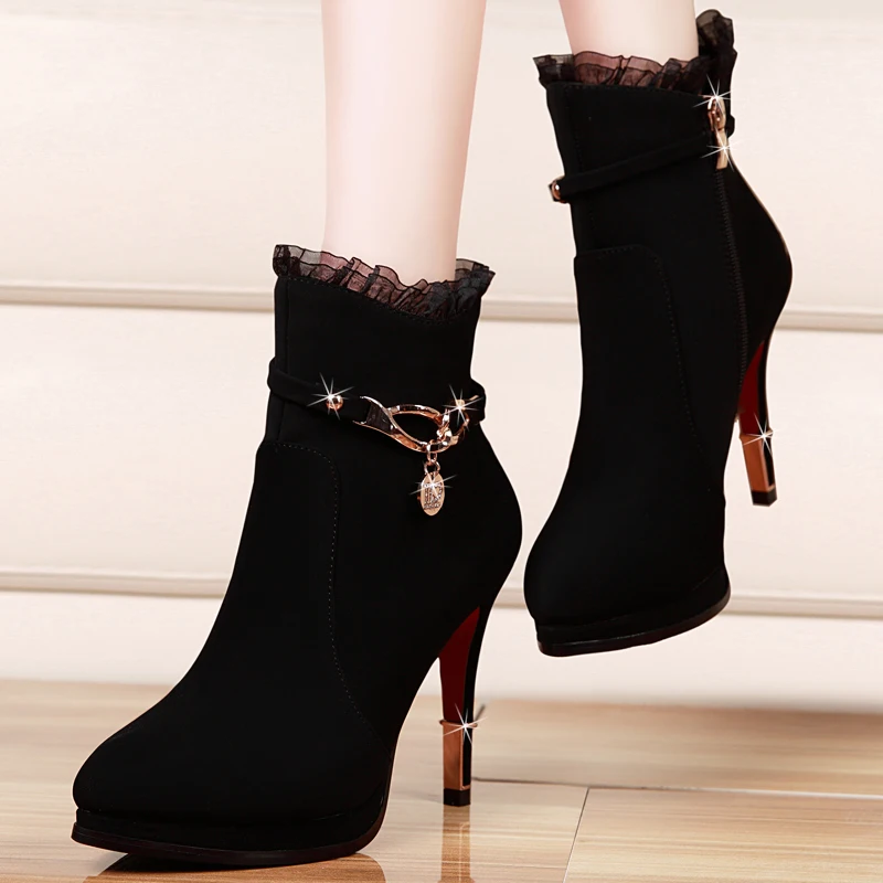 New Comfortable Mid Calf Boots For Women Thin High Heel Platform Round Toe Warm Cow Suede Black Winter Shoes Woman M0289
New Comfortable Mid Calf Boots For Women Thin High Heel Platform Round Toe Warm Cow Suede Black Winter Shoes Woman M0289