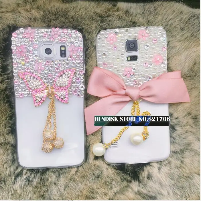 Розовая бабочка цветы кисточкой чехол для телефона samsung Galaxy A8 A6 плюс 2018 Diamond Перл