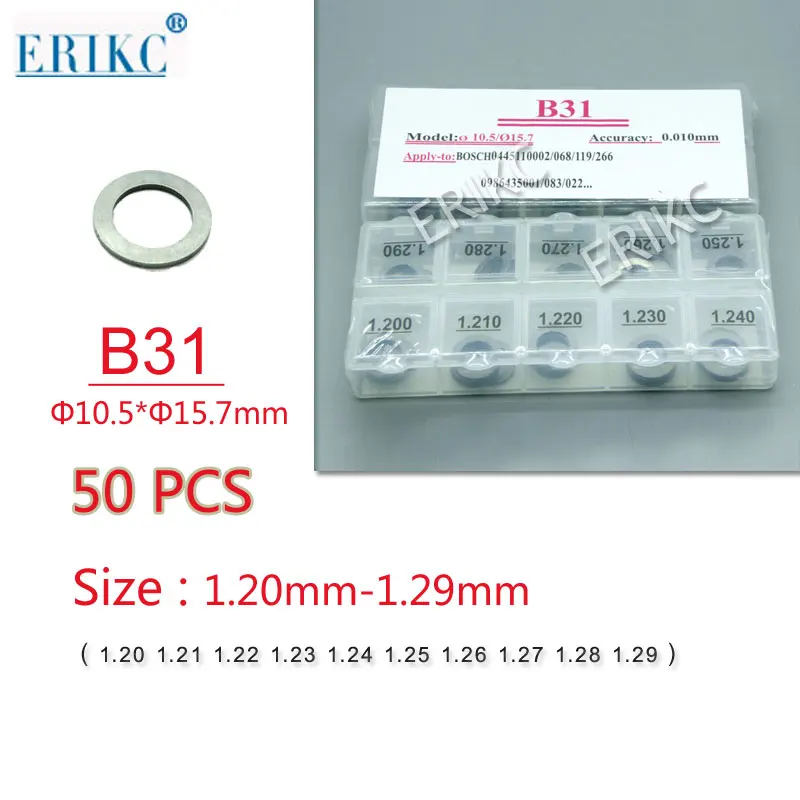 ERIKC B31 Diesel Auto Accessory Injector Washer And Fuel Injection Shim Kits Different Types Of Gasket Size: 1.20mm--1.29mm
ERIKC B31 Diesel Auto Accessory Injector Washer And Fuel Injection Shim Kits Different Types Of Gasket Size: 1.20mm--1.29mm
