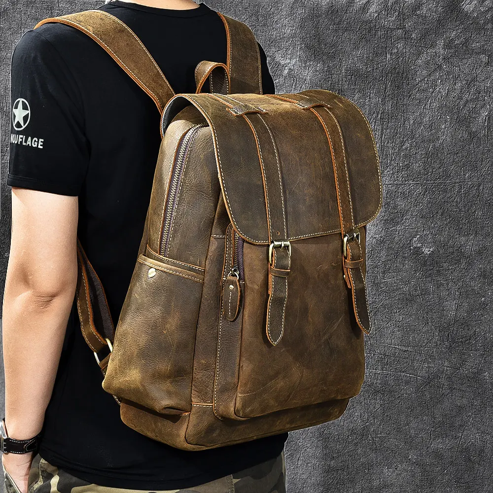 Brand Designer Men Oil Genuine Leather Backpack Vintage Daypack Multi Pocket Rucksack Travel real Leather Tote Bolsa bagpack
Brand Designer Men Oil Genuine Leather Backpack Vintage Daypack Multi Pocket Rucksack Travel real Leather Tote Bolsa bagpack