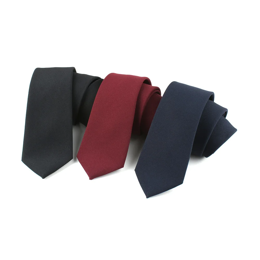 Мужской галстук чистый цвет 7 см полиэстер шелк крашение винно красный сапфир