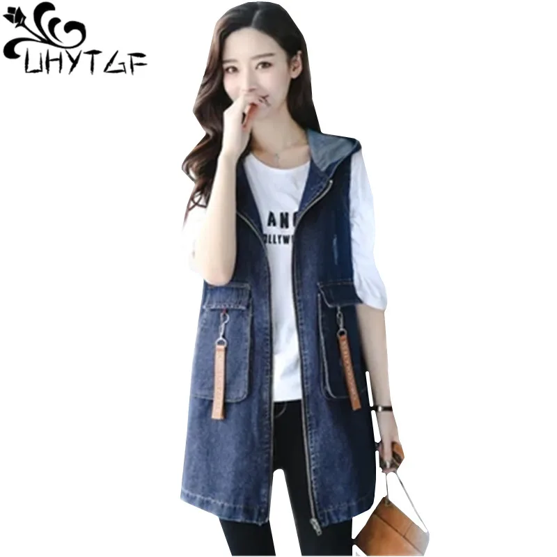 UHYTGF Casual Autumn Denim Vest Jacket Women Embroidery Ladies Spring Jeans Coat 3XL Loose size Sleeveless Female Waistcoat 542
UHYTGF Casual Autumn Denim Vest Jacket Women Embroidery Ladies Spring Jeans Coat 3XL Loose size Sleeveless Female Waistcoat 542