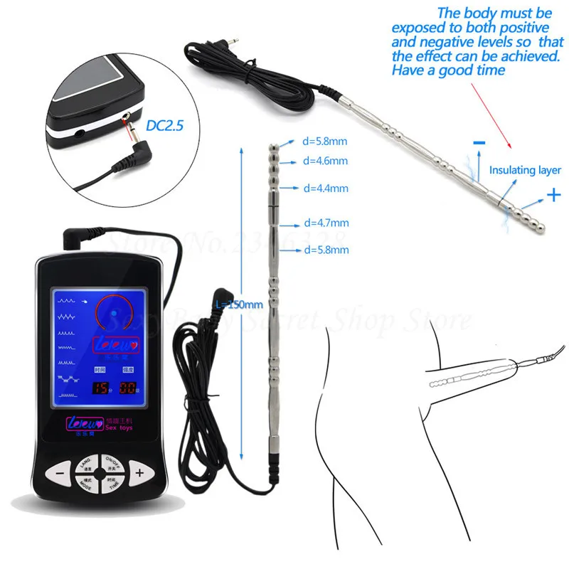Electro Shock Kit Penis Rings Catheter Anal Plug Electric Massage Pads Sex Toys Medical Themed For Couples | Красота и здоровье
