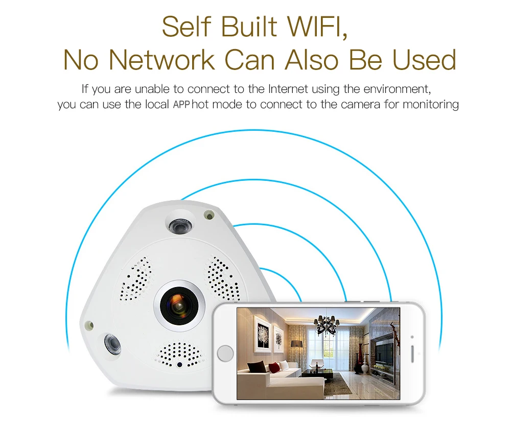 360 Camera 960P Wifi Camera 360 Degree Panoramic Camera Home Security Video Surveillance Fisheye Camera 3D VR
360 Camera 960P Wifi Camera 360 Degree Panoramic Camera Home Security Video Surveillance Fisheye Camera 3D VR