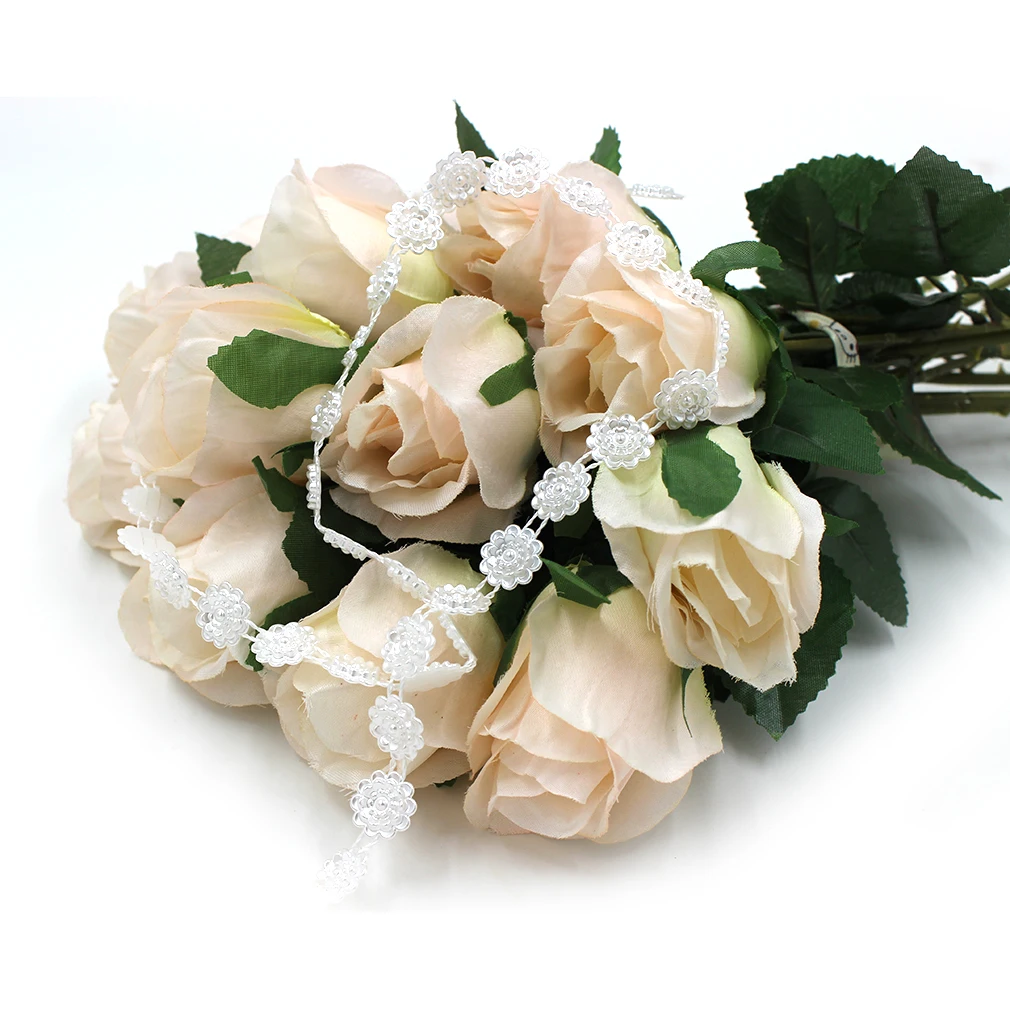 New 9 M fashion Beige/White Fishing Line lotus leaf pearl beaded rings flowers Garland wedding Party Decoration Products Supply
New 9 M fashion Beige/White Fishing Line lotus leaf pearl beaded rings flowers Garland wedding Party Decoration Products Supply