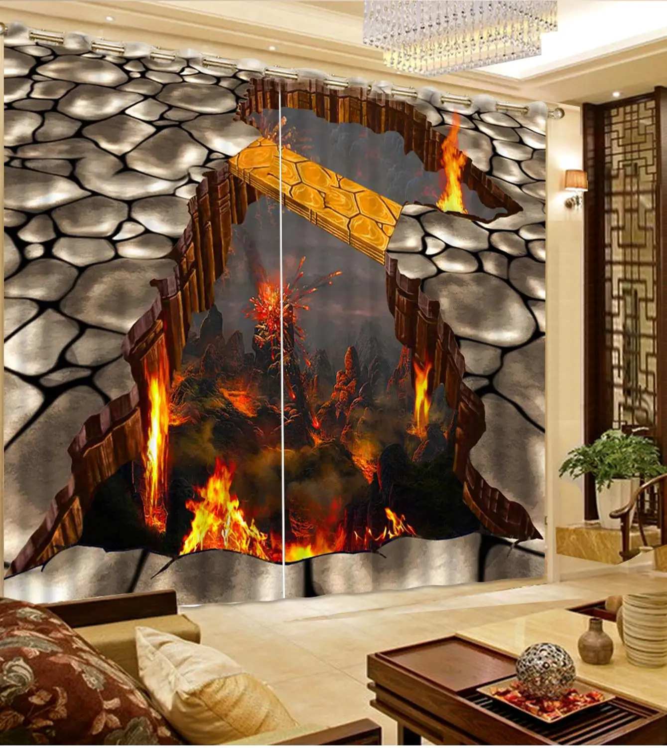 volcanic modern blackout curtains window curtains bathroom living room Hotel 3D curtains
volcanic modern blackout curtains window curtains bathroom living room Hotel 3D curtains