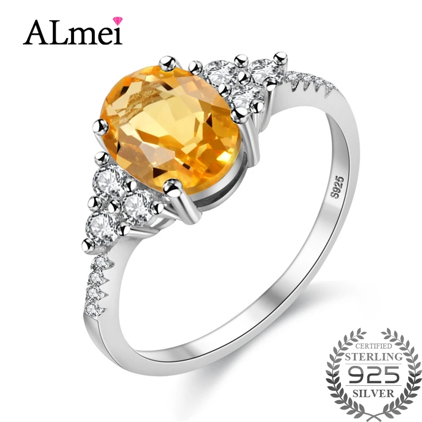 Almei 1.2ct Natural Citrine Birthstone Solitaire Ring Genuine 925 Sterling Silver New Fine Jewelry for Women with Box 10% CJ012
Almei 1.2ct Natural Citrine Birthstone Solitaire Ring Genuine 925 Sterling Silver New Fine Jewelry for Women with Box 10% CJ012