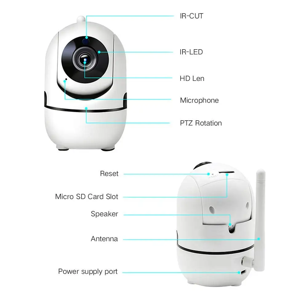 IP-камера 1080P HD с автоматическим отслеживанием беспроводная Wi-Fi ИК ночное видение |