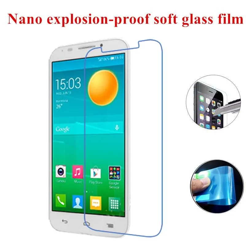 Нано-взрывозащищенная мягкая стеклянная защитная пленка для Alcatel One Touch POP S7 7045A 7045Y.